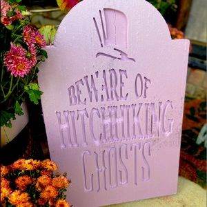 DIY Beware of Hitchhiking Ghosts tombstone
